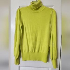 Bright Yellow Thin Soft Sweater Turtleneck.Stunning Color Size Sm. Stretchy